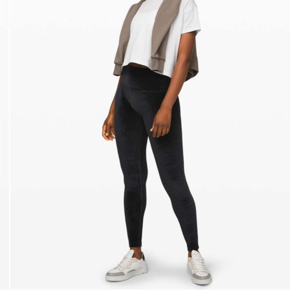 Lululemon Wunder Lounge High-Rise Legging Tight 28" Black Velvet Size 8